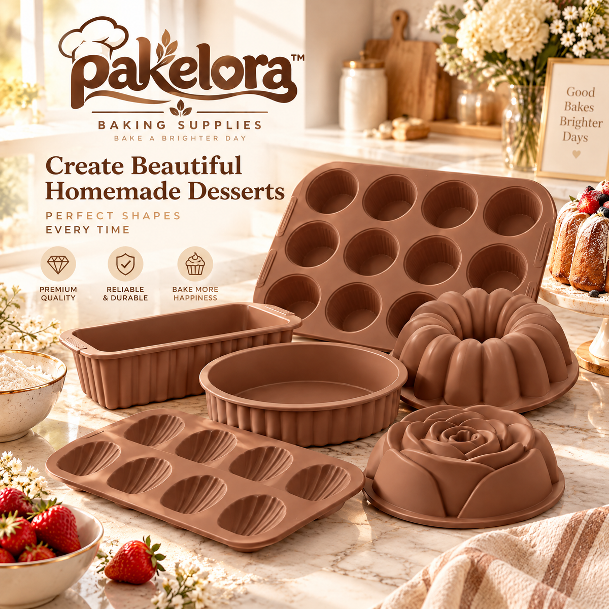 Pakelora™ Silicone Baking Mold Set