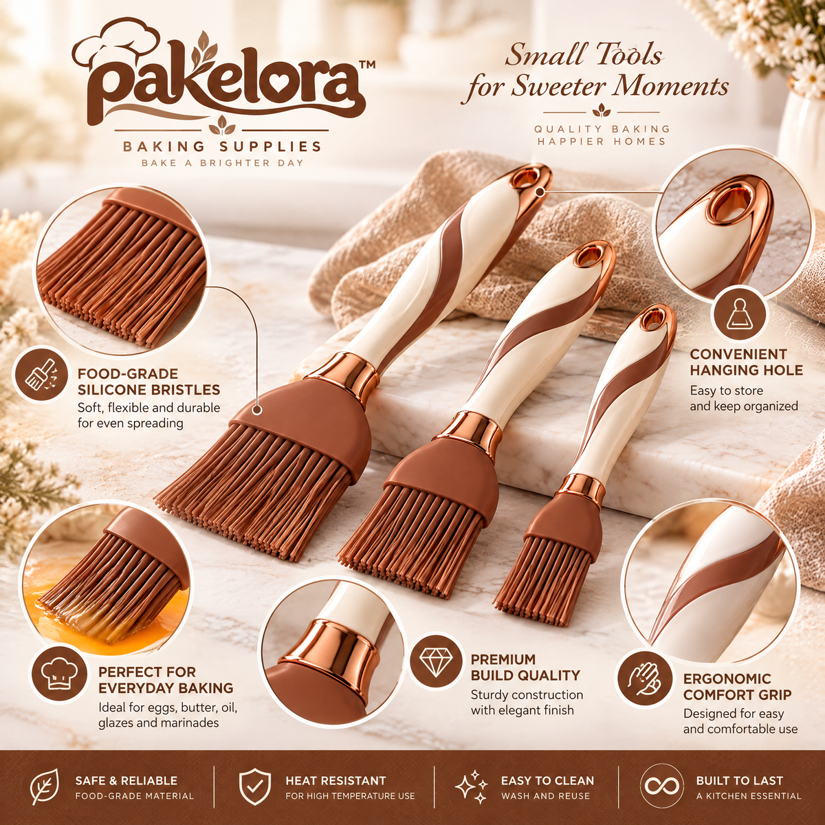 Pakelora™ Pastry Brush Set