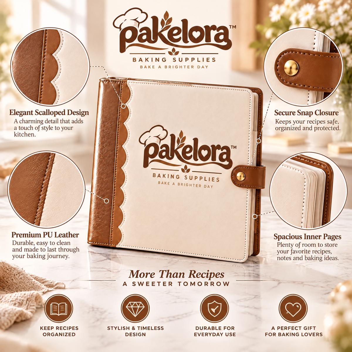 Pakelora™ Recipe Organizer Binder