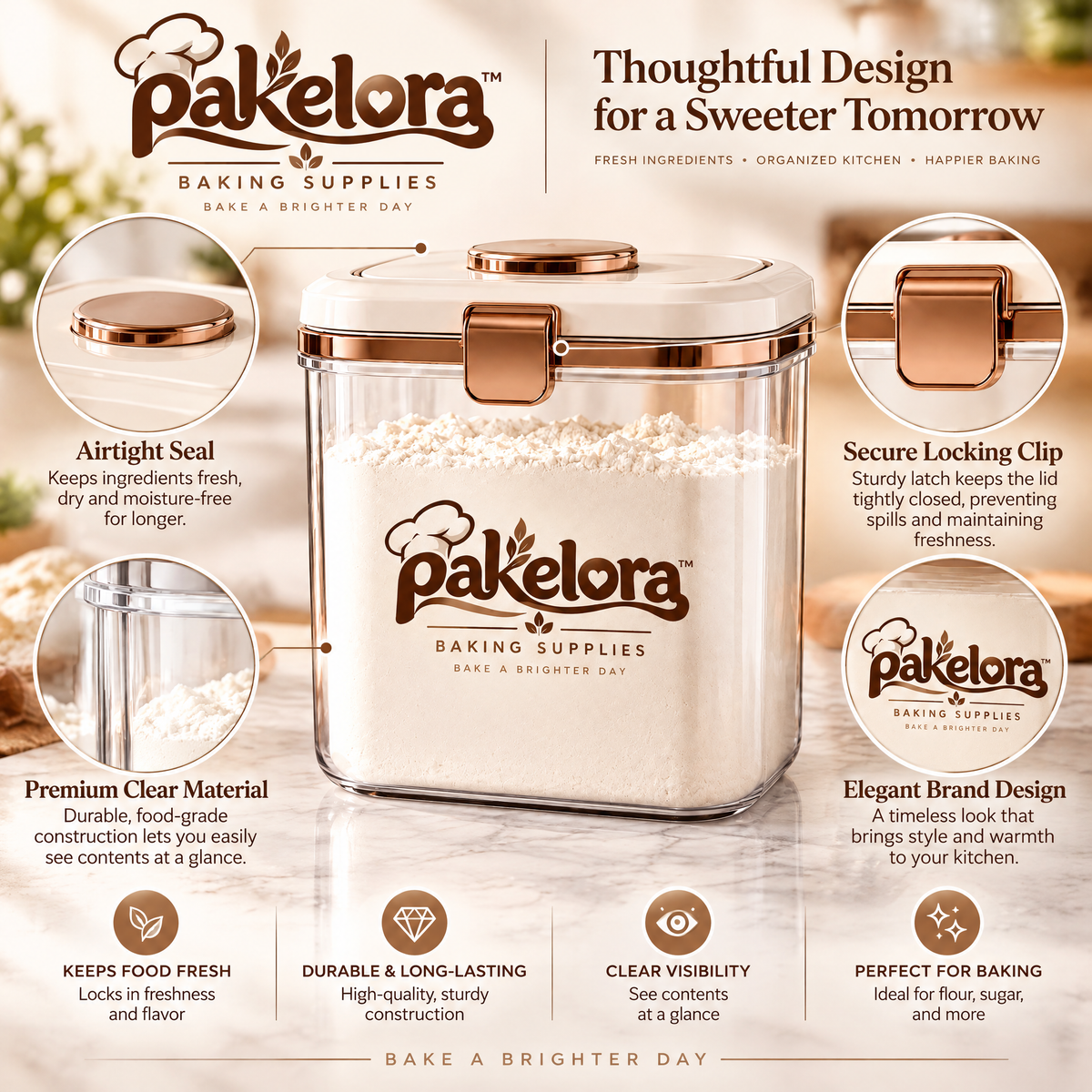 Pakelora™ Flour Storage Container
