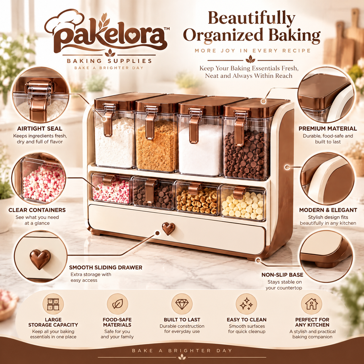 Pakelora™ Baking Ingredient Organizer